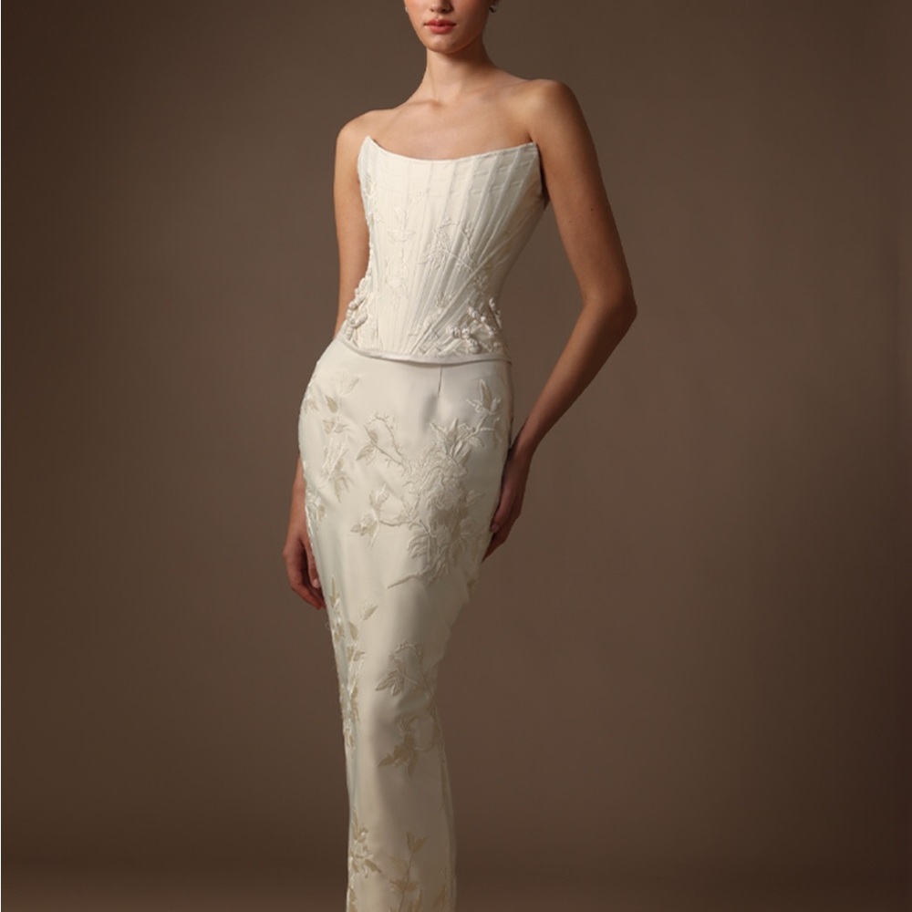 • SAU LEE • Sutton Embroidered Corset & Skirt Set